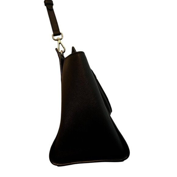 MICHAEL KORS Extra Large White Black Tote Bag Crossbody Saffiano Leather Selma - Picture 4 of 12